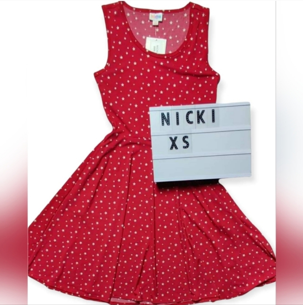 Red with white stars dress